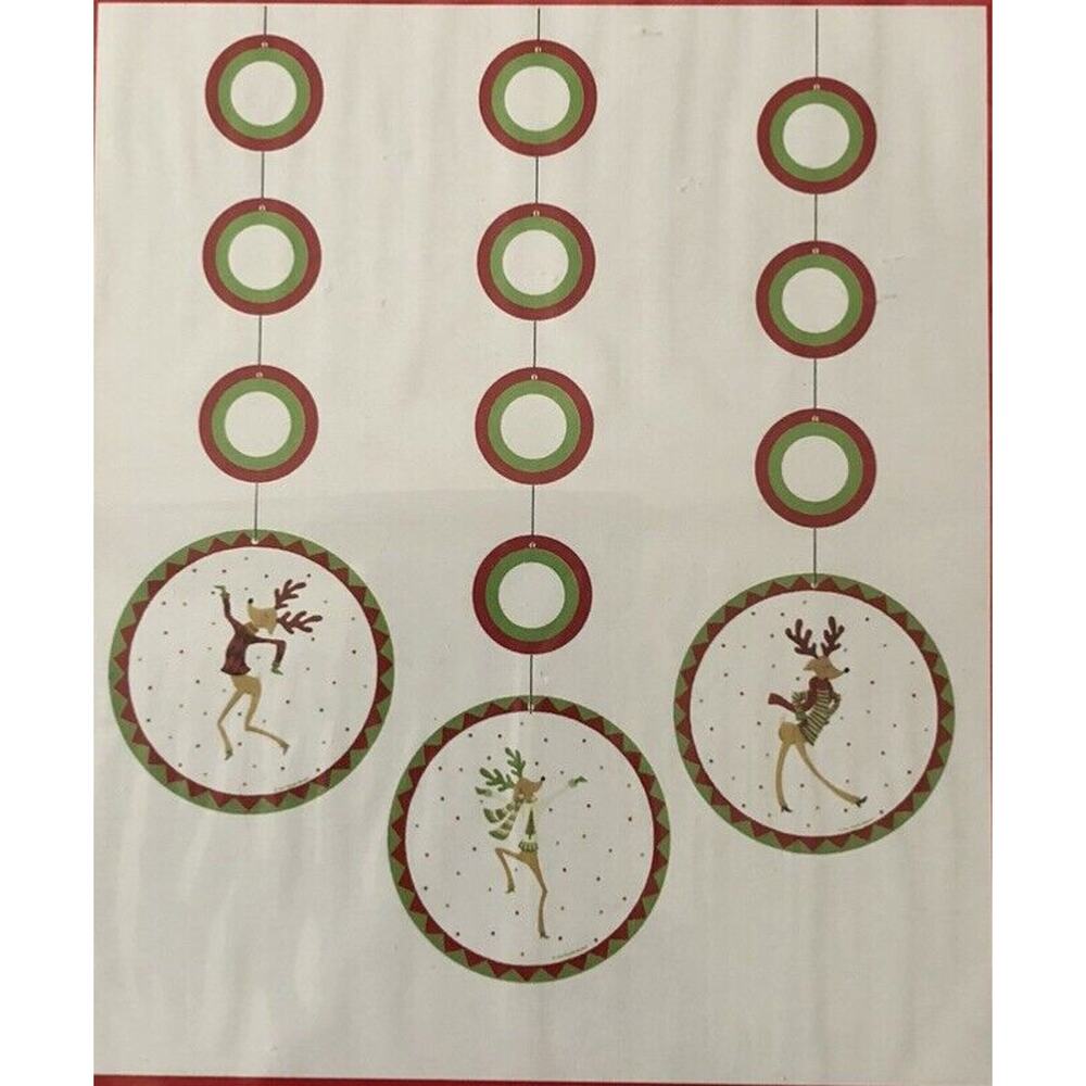 Paper Art Jan Shade Beach Christmas Reindeer Fancy Hanging Cutouts 3pk 7in